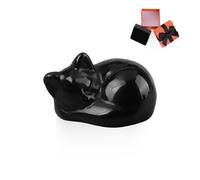 DHSBGWSX Ornamento Nero di Gatto - Regalo per Amanti dei Gatti, Statuetta Decorativa per Casa, Ufficio, Stanza - Simpatico Ornamento con Scatola Regalo