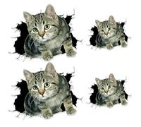 DHSBGWSX Set di 4 adesivi per auto di gattino, gatto di chitarra, alla moda, impermeabili, bagagli, decorativi, decorazione di articoli