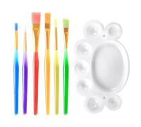 DHSBGWSX Set di 6 pennelli per torte, pennello per decorazione torte, piccolo pennello da forno, pennello per utensili in glassa, setole in nylon, manico in alluminio, rosso, giallo, blu, verde,