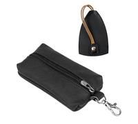 DHSBGWSX Tasca Portachiavi in Pelle Estraibile, Portafoglio, Custodia Nera, Piccola Borsa Portaoggetti, Nero, 12 * 7 * 1,8 cm