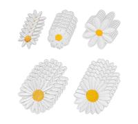 DHSBGWSX Toppe Termoadesive per Bambini, 30 Pezzi, con Margherite, Decorazione per Borse, Accessori Fai da Te