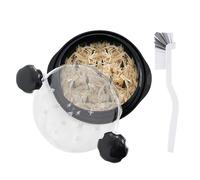 DHSBGWSX Tritacarne Manuale, 1 Tritacarne con Coperchio Nero Trasparente e 1 Spazzola Ad Angolo Retto, Strumento Per Tagliare La Carne E Mescolare Ingredienti, Polipropilene Alimentare, Nero