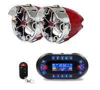 DHsdlpLU Altoparlante Stereo Audio per Moto Impermeabile per Moto E Scooter Radio FM Radio Lettore Stereo Bluetooth Chiamata Audio per Auto E Ciclismo per Moto,Red