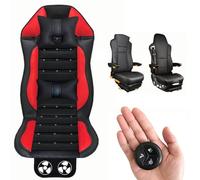 DHsdlpLU Cuscino per Sedile rinfrescante 3 in 1 Estivo per Camion da 24 V, Modello di Apertura con Interruttore Ventilazione, Riscaldamento, Massaggio alla Vita,Red-Ventilation+Massage