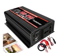 DHsdlpLU Inverter di Potenza da 300 W, Convertitore CC da 12 V A 110 V / 220 V Ca, con Presa Ca + Caricatore per Auto Doppio USB, Compatto, per Campeggio,Black-12Vto220V