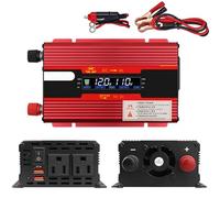 DHsdlpLU Inverter per Auto 4000W 6000 W Picco 12V/24V-110V Adattatore convertitore trasformatore Onda sinusoidale modificata Universale Adattatore accendisigari,Red-4000W