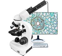 DHsdlpLU Microscopio Composto Binoculare, con Oculare Elettronico/30 Campioni/Supporto per Telefono Cellulare, Illuminazione A Doppio LED, per Esperimento,20000X