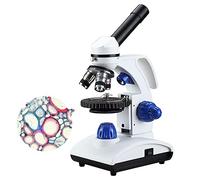 DHsdlpLU Microscopio Monoculare, 40X-1000X, Oculari WF10X / WF25X, Illuminazione A Doppio LED, per Lo Sviluppo di Interessi/Dimostrazione Didattica