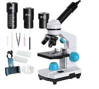 DHsdlpLU Microscopio per Bambini, Microscopi Monoculari (40x-2000x), Accessori 13 Pezzi + USB A LED + Oculare Elettronico, per Ragazze dei Ragazzi delle Scuole