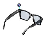 DHsdlpLU Occhiali Intelligenti con Fotocamera 32G, Occhiali Intelligenti Super Sottili da 800W Pixel, supportano Il trasferimento WiFi di Foto, Video, registrazioni,Clear-Lens