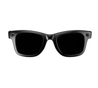 DHsdlpLU Occhiali Intelligenti con Fotocamera 32G, Occhiali Intelligenti Super Sottili da 800W Pixel, supportano Il trasferimento WiFi di Foto, Video, registrazioni,Black-Lens