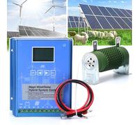 DHsdlpLU Siste-ma Ibrido Eolico E Solare da 400-2000 W, Regolatore di Carica Mppt, 12 V 24 V 48 V con Schermo LCD, per Generatore Eolico Domestico Fuori Rete,12V-400W