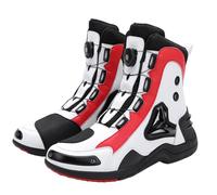 DHsdlpLU Stivali da Motociclista Corti Estivi Ventilati con Protezione per La Caviglia Scarpe da Guida da Strada Rinforzate Sneakers Urbane Impermeabili,White-42