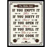 DHsigns Targa in metallo con scritta "Our Kitchen Rules Mum Mother Dad Son Daughter Family" 146512 × 40,6 cm