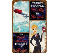 DHsigns Targa in metallo vintage, 20,3 x 30,5 cm, per la maggior parte delle persone, The Sky is The Limit Passport, per cucina, bar, pub, garage, birra, portico, ristorante, placca da parete