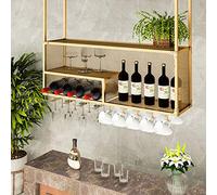 DHSKFUA Giaccia sospesa in bicchiere di vino, porta d'ingresso montato a parete, bottiglia e supporto in vetro, store di stoccaggio trasparente, bianco, champagne, scaffale di vino galleggiante e