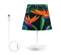 DHSKFUA Lampade da Comodino con Porte USB, Palma Strelitzia Lascia la Spia da scrivania per Camera da Letto, Soggiorno, Ufficio, s Progress