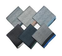 DHSUN Fazzoletti da uomo in cotone grande, confezione da 6 fazzoletti da uomo in cotone classico all-match fazzoletti da uomo fazzoletti da tasca quadrati 43 x 43 cm, Grigio, 43*43CM