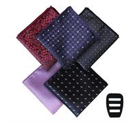 DHSUN Fazzoletti da uomo in tessuto da 5 pezzi, da uomo, per borsa da tuta, fazzoletto quadrato con elemento di fissaggio, asciugamano quadrato per matrimoni, feste, viaggi d'affari, Blu, 23*23CM