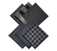 DHSUN Fazzoletti in tessuto uomo, confezione da 6 con motivo a quadri, avorio, 43 x 43 cm