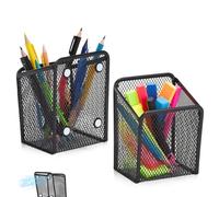 DHSWNNG 2 Pezzi Portapenne Magnetico, Cesti Magnetici Metallo Organizer da Scrivania Portaoggetti per Lavagna Bianca per Armadietto Frigorifero Ufficio e Cucina