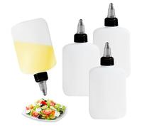 DHSWNNG 4 Peezi Bottiglia Squeeze, 120ml Biberon Cucina con Tappi Squeeze Bottle Oliera Plastica Dosatore Dosatore Olio Cucina Dosatrici Senza Perdite per Olio Salsa Di Soia Aceto