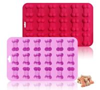 DHSWNNG Tappetino da forno per cani e cani, 2 pezzi, in silicone, forma rettangolare, per biscotti per cani, stampo antiaderente in silicone per cani fai da te, cioccolato, caramelle