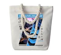 DHUAOPCK Borsa cotone Per So-lo Level-ing, tote bag cotone personalizzata con logo, borsa in tela per la spesa, aziende(White2)