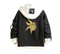 DHUAOPCK Felpe con Cappuccio Monst-er Hunt-er, Essentials Jacket con Cappuccio, Cappotto da Baseball Invernale, Leggera(Black,2XL)