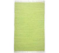 Dhurry - Tappeto in 100% cotone, tessuto a mano, lavabile, utilizzabile su entrambi i lati, 60 x 120 cm, verde