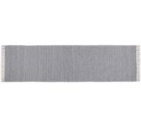 Theko Dhurry - Tappeto in 100% cotone, tessuto a mano, lavabile, utilizzabile su entrambi i lati, 70 x 250 cm, grigio