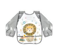 DHWEKU 1 Pezzi Bavaglino a Manica Lunga Grembiule Pappa,Bavaglini con Maniche, Bavaglino Bambini Impermeabile per Dipingere, Giocare e Mangiare 6 Mesi a 3 Anni