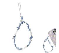 DHWEKU 1 pezzo Blue Bohemian Anti-Lost Cell Phone Chain Cintura per cellulare Retro Nuova collana di perle acriliche Collana di perle colorate Charm per cellulare Catena per gioielli da donna