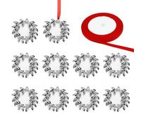 DHWEKU 10pz Bomboniere Laurea Portaconfetti Ciondoli Corona alloro laurea confetti rossi laurea Nastro Decorazioni per sacchetti portaconfetti sacchettini bomboniere segnaposto laurea portaconfetti