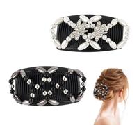 DHWEKU 2 Pezzi Magic Hair Comb, Doppio Pettine Fermacapelli signore clip, Fermacapelli da Donna Magico Elastico, Stretchy Capelli Gioielli per Donne per Diversi Stili di Capelli
