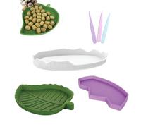 DHWEKU 3 Pezzi Ciotola per Acqua per Cibo Rettile, Mangiatoia Tartaruga Piatto, Ciotola Acqua Alimenti a Forma di Orma, Ciotola Acqua Alimenti a Forma di Foglie, Ciotola per Bere Piatta, per Rettile