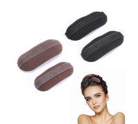 DHWEKU 4 Pezzi Invisible Fluffy Hair Clip,Set Per Acconciature Ciambella Chignon Piccola Facile Per Capelli Forma Della Testa e Del Viso, Accessori Per Donne e Ragazze (nero e caffè)
