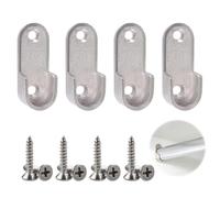 DHWEKU 4 Pezzi Supporto Tubo Armadio,Prese Asta Armadio,Supporto per Tubi per Arma dio, Arma dio Sup porto,o Per Asta Appendiabiti,Per L'Estremità Dell'Asta Binario Per Tende e Arm adi,16mm