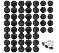 DHWEKU 50 Pezzi Rotondi Coprivite in Plastica, Nero Tappi a Vite per Viti a Croce, Tappi di Copertura a Scatto, Adatti per Il Montaggio a Parete, Decorazione per Foto da Cucina