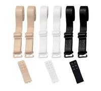 DHWEKU 6 pezzi di cinghie regolabili per reggiseno da donna, 3 pezzi di larghezza 10 mm da donna 2 ganci 3 file estensori per reggiseno elastici morbidi e confortevoli (carne bianca nera)