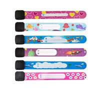 DHWEKU Braccialetti Bambini Sicurezza, 6 Pezzi Identificativi e Penna Non Sbiadita, Anti Perso Antismarrimento Impermeabile Riutilizzabile per Ragazzi