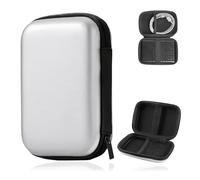 DHWEKU custodia rigida Custodia per Hard Disk Esterno 2.5'',Custodia Hard Disk Esterno 2.5"per SDD HDD caso,Memoria Esterna Portatile Disco Esterno Protettiva Borsa Antiurto Rigida Cover Case,Argento