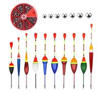 DHWEKU kit Pesca 10 Pezzi Misure Differenti Galleggiante Pesca Mare Bobbers da Pesca Galleggianti da Pesca Bolognese piombi da pesca Grigio-nero Piombo Da Pesca 7 Misure Pesca Piombo Shots con Scatola