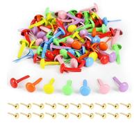 DHWEKU Mini Brads, 120 mollette per Sacchetti in Metallo, a Testa Rotonda, per Modello, per Scuola, Ufficio, Artigianato, Fai da Te