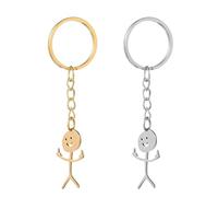 DHWEKU portachiavi divertenti Smiley Face Figurina linguaggio dei segni portachiavi dito portachiavi legami regali stupidi carino tendenza borsa auto chiave ciondolo coppia regalo portachiavi,2 Pcs