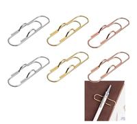 DHWEKU Portapenne con Graffetta, 6 PCS Clip per Penna, Porta Penne da Tasca, Clip per Penna Semplice in Metallo, Graffette Ufficio Penna, Portapenne Metallo per Agenda, Calendari, Taccuino,Tre Colori