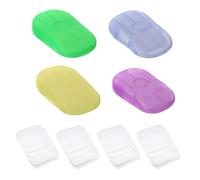 DHWEKU Sapone Portatile, Scatole Portasapone Portatili,4x scatole (80 fogli in totale) di fogli di sapone, sapone foglieti, sapone da viaggio fogli,Saponette Monouso, Scatole Carta Sapone da Viaggio