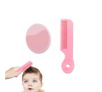 DHWEKU Set bagnetto neonato,Spazzola e Pettine Neonato,Spazzola da Bagno in Silicone e Pettine per Capelli per Neonato,Bambini Piccoli(2 Pezzi)