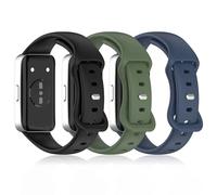 DHWGang 3-Pack Cinturino in Silicone Compatibile con Huawei Band 10/9/8, Morbido, Confortevole, Traspirante, Sportivo Cinturini in Silicone per Uomini e Donne