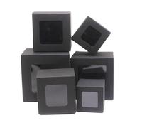 DHYUACN Bomboniera Nuziale 10 Pezzi da 5/6/7/8/9 cm, Scatola in Carta Kraft/marmorizzata Nera/Bianca, Scatola for Caramelle da Matrimonio(Black,10x10 x 10 m)